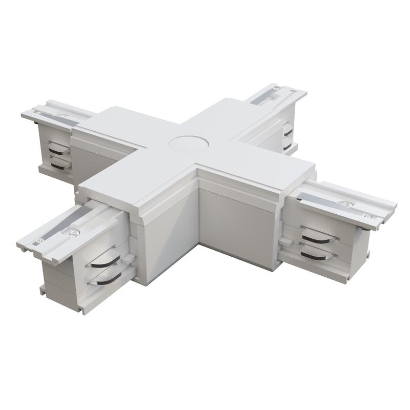 Коннектор Х-образный Trinity бел. Voltega TRA-VGL005CX-31W