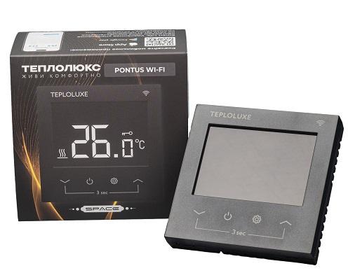 Терморегулятор электронный Pontus wi-fi Space черн. Теплолюкс 100037059600