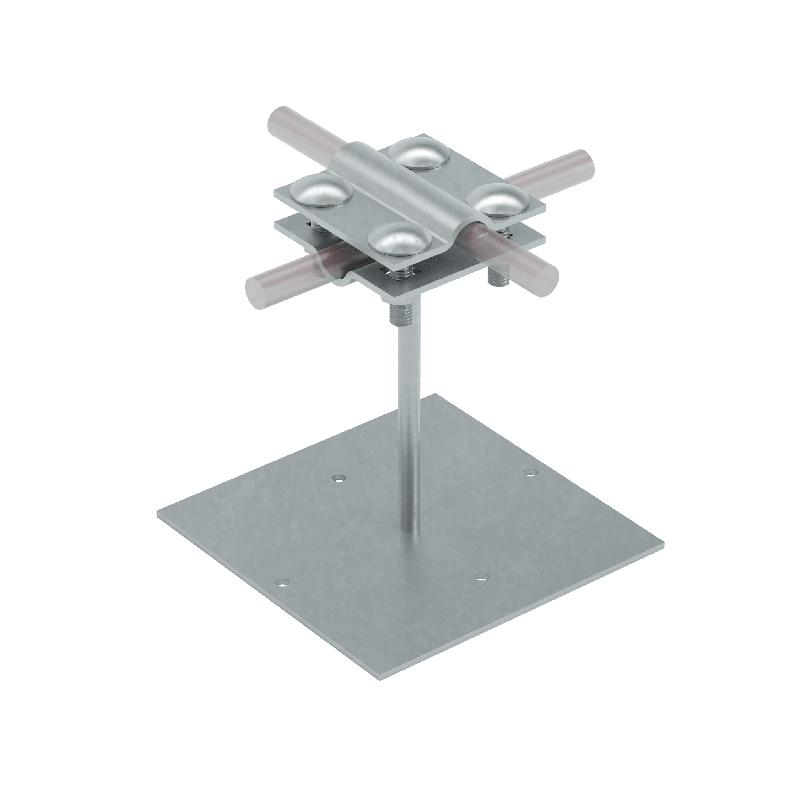 Держатель приклеиваемый с крестообразным соединителем для прутка 5-12мм и полосы до 20мм H90мм TD КМ MA0491