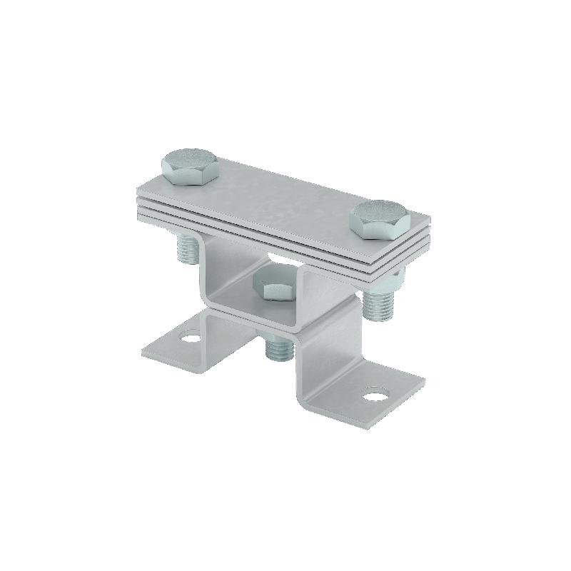 Держатель универсальный на мостовой опоре двойной для полосы до 40мм с 3 пластинами КМ MA0536