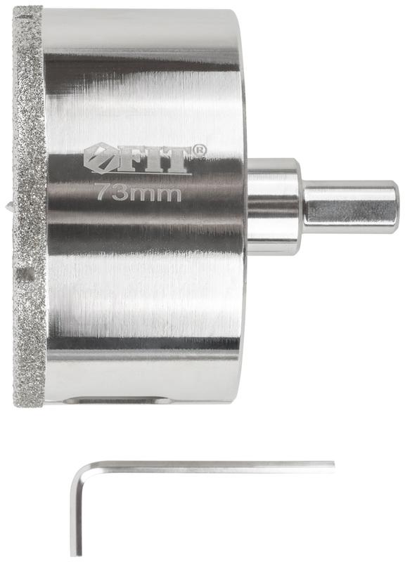 Коронка кольцевая алмазная по керамограниту камню и кафелю 73х70мм с центровочным сверлом FIT 16227