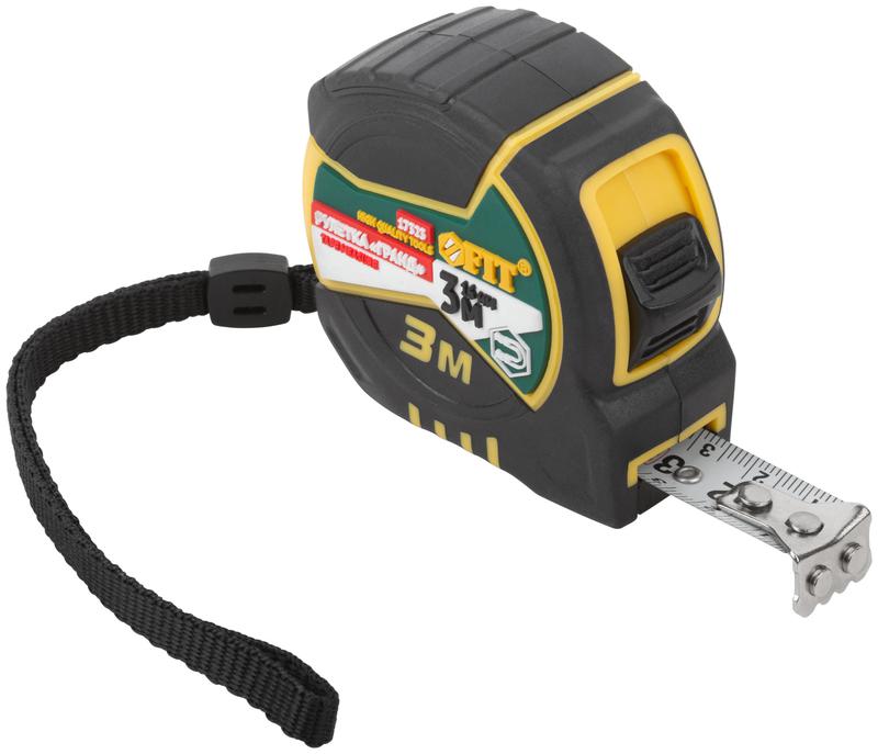 Рулетка Гранд 3мх16мм калибр. лента; нейлон. покрытие; магн. крючок; двойной стопор; прорезиненный корпус FIT 17323