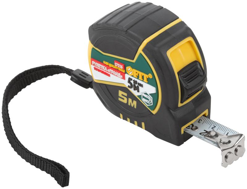 Рулетка Гранд 5мх19мм калибр. лента; нейлон. покрытие; магн. крючок; двойной стопор; прорезиненный корпус FIT 17325