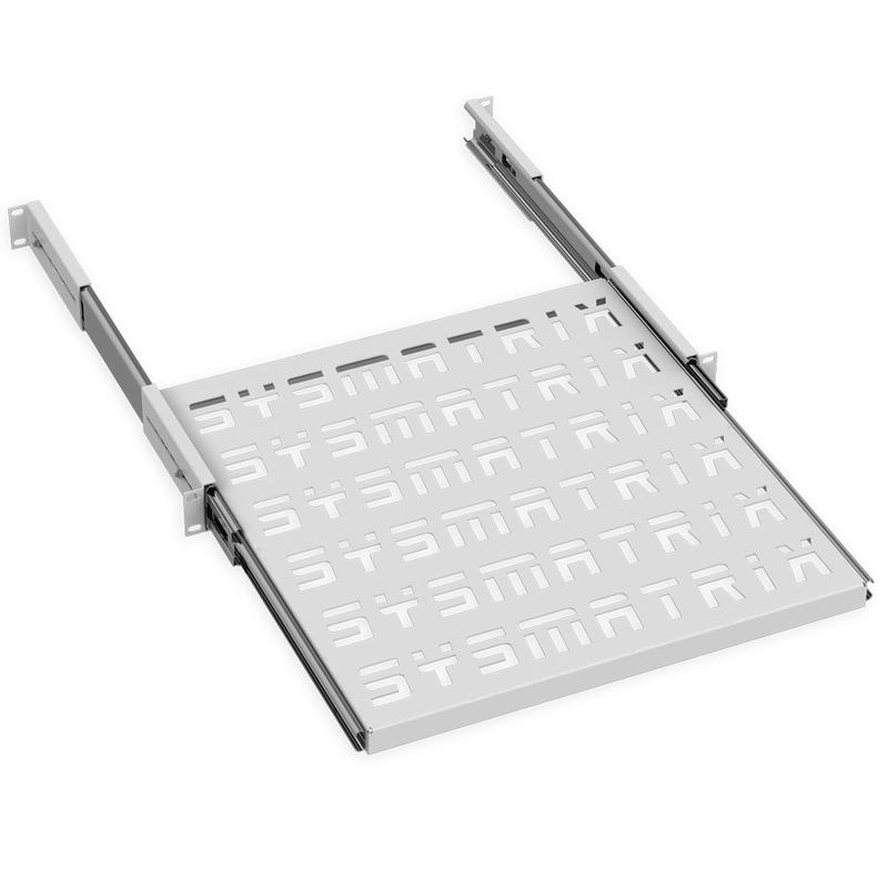 Полка выдвижная перфорир. 19дюйм Г=345мм для напольн. шкафов и открытых стоек глубиной 600мм RAL 7035 сер. SYSMATRIX SH 6004.700