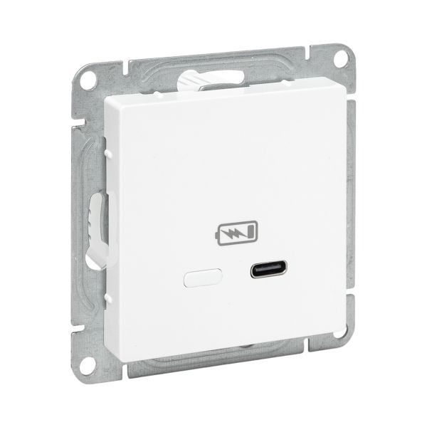 Розетка СП Эпика USB-С быстрая механизм бел. EKF UP1-SOW-USBCF