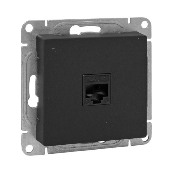 Розетка телефонная 1-м СП Эпика RJ11 механизм черн. EKF UP1-SOB-RJ11