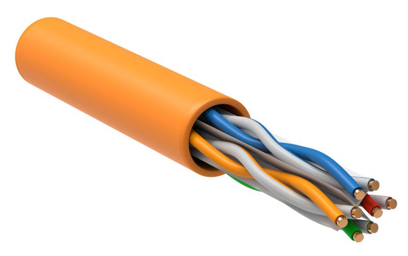 Кабель витая пара U/UTP кат.6A 4х2х23AWG LSZH оранж. (305м) ITK LC1-C6A04-127-P