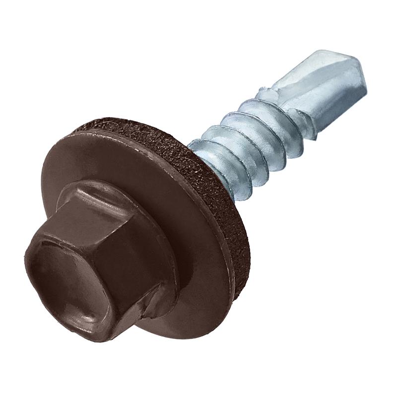 Саморез кровельный 4.8х28(29) RAL 8017 шоколад./корич. (европодвес) (уп.10шт) СТРОЙМЕТИЗ 21028110