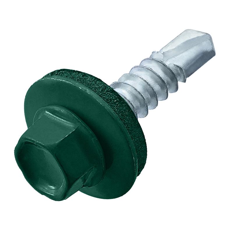 Саморез кровельный 4.8х35 RAL 6005 зел. мох (европодвес) (уп.15шт) СТРОЙМЕТИЗ 2130031