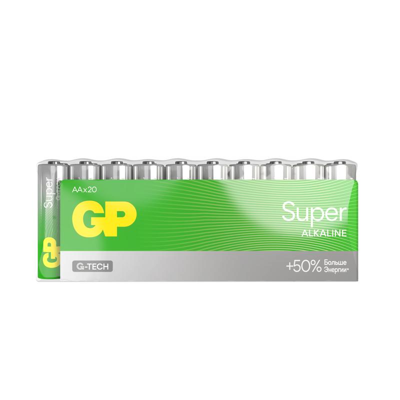 Элемент питания алкалиновый AA/LR6 1.5В Super Alkaline 15AA21-2CRSWC20 240/960 (уп.20шт) GP 1208