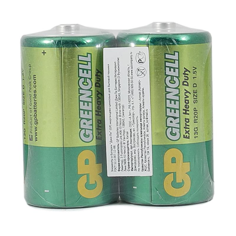 Элемент питания солевой D/R20 1.5В GreenCell 13G-OS2 20/200 (уп.2шт) GP 2667
