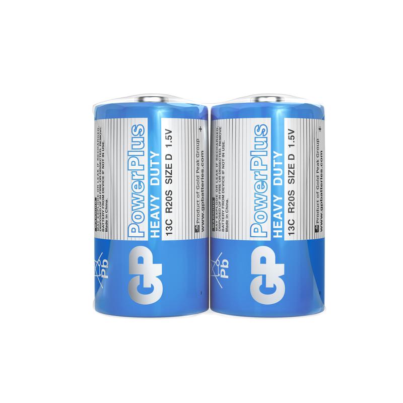 Элемент питания солевой D/R20 1.5В PowerPlus 13CEBRA-2S2 20/200 (уп.2шт) GP 11086