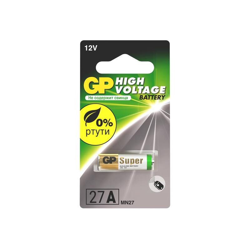 Элемент питания алкалиновый A27/MN27/8LR732 12В 27AFRA-2C1 10/600 (блист.1шт) GP 2981