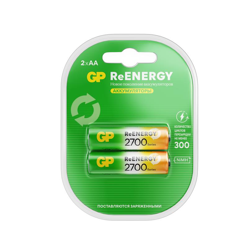 Аккумулятор AA/HR6 ReEnergy 1.2В 2650мА.ч 270AAHCRGY-2CRCB2 20/200 (блист.2шт) GP 20278