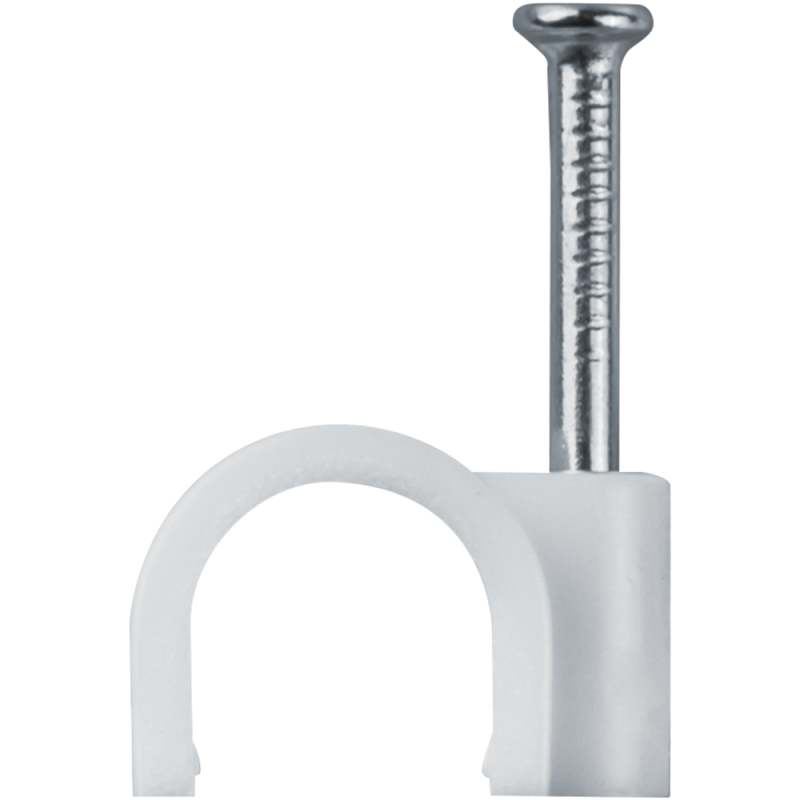 Скоба крепежная круглая с гвоздем d12мм OCR-12-50 пластик. (уп.50шт) ОНЛАЙТ 90695