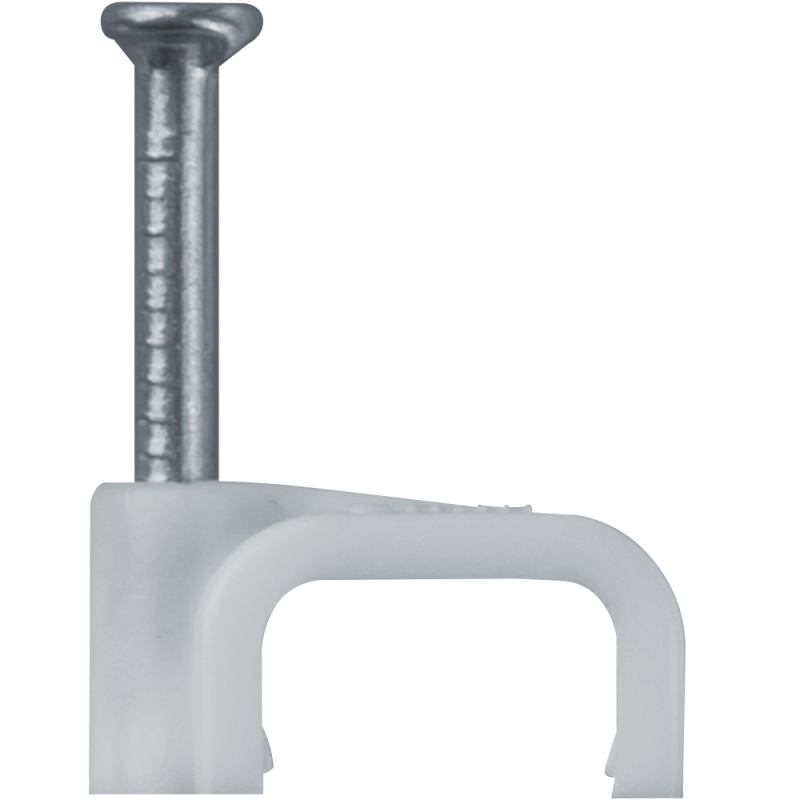 Скоба крепежная прямая с гвоздем d9мм OCS-09-50 пластик. (уп.50шт) ОНЛАЙТ 90704