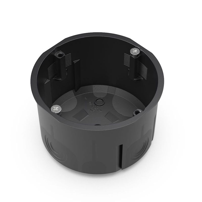 Коробка установочная 68х47 двухкомпонентн. для сплошных стен черн. Промрукав 60-0710-9005См