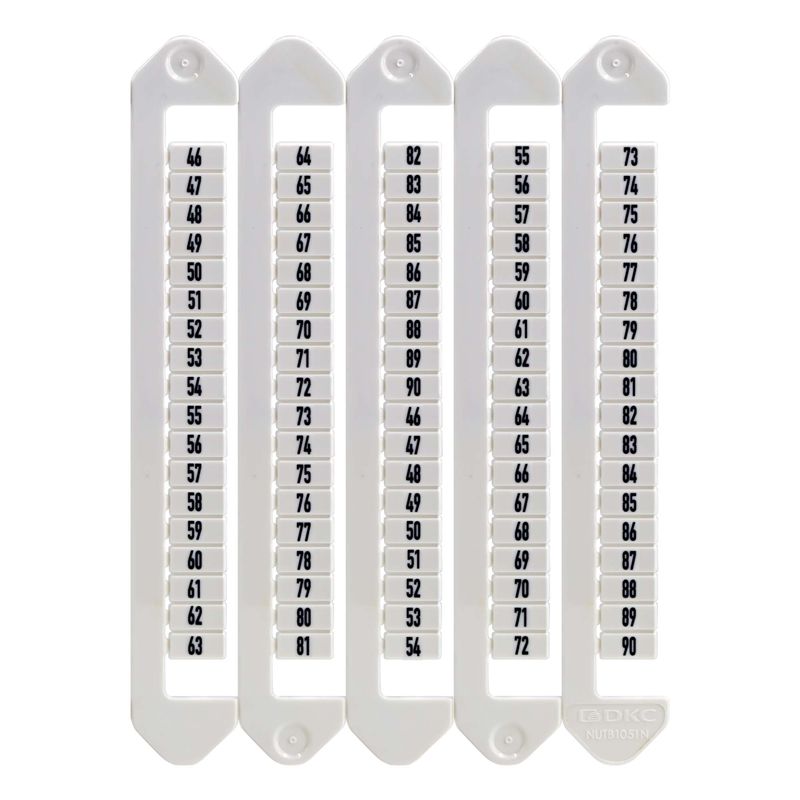 Маркировка для клемм Ш=5мм от 226 до 270 вертикал. ориентация DKC NUTB-5-226-270V