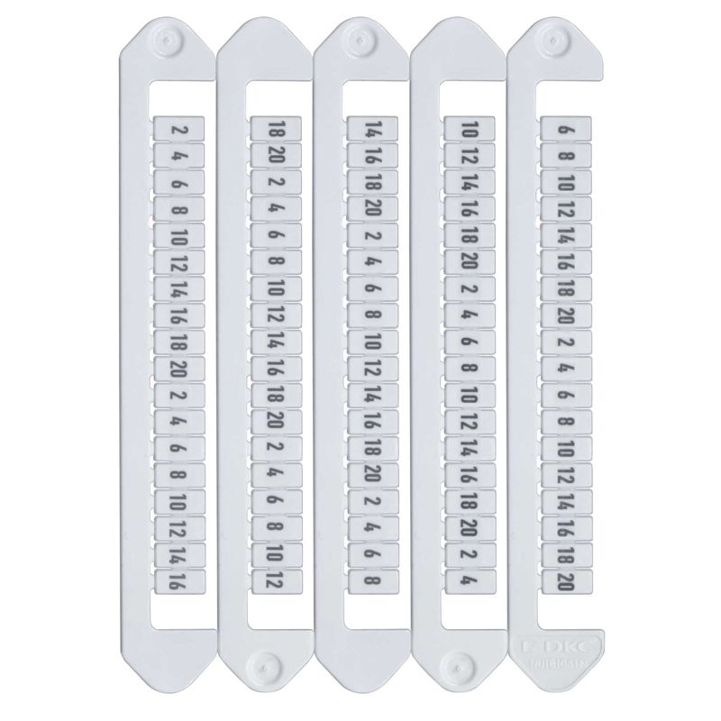 Маркировка для клемм Ш=5мм от 2 до 20 горизонт. ориентация DKC NUTB-5-2-20H