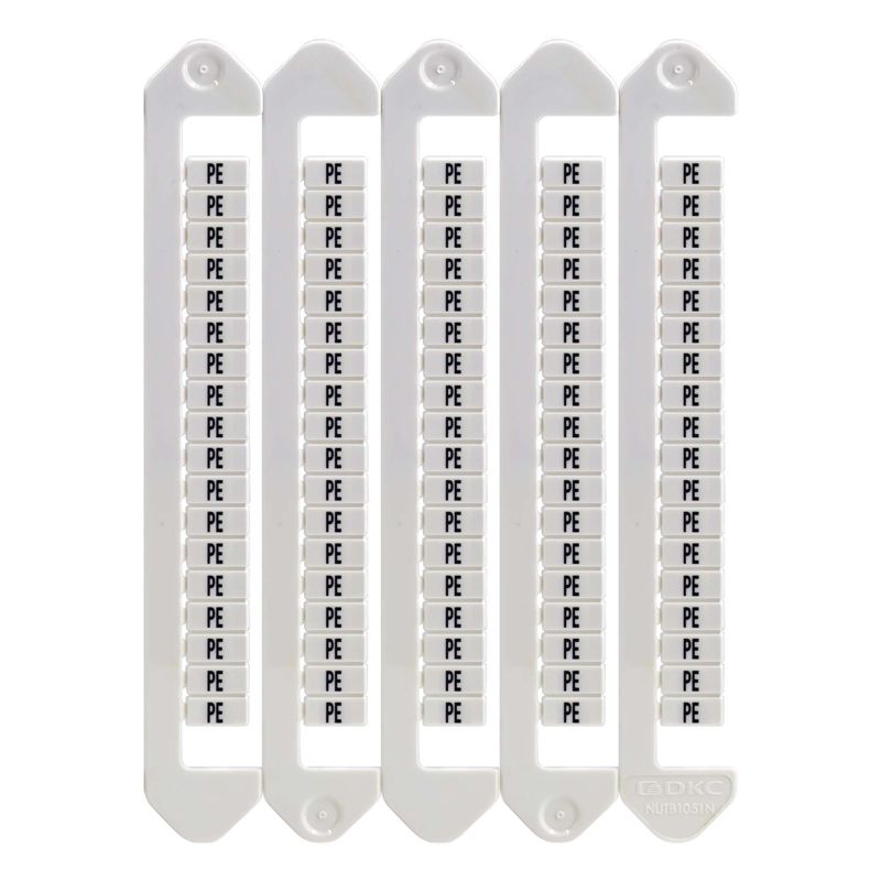 Маркировка для клемм Ш=5мм символы "L1 L2 L3 N PE" вертикал. ориентация DKC NUTB-5-L1-PEV