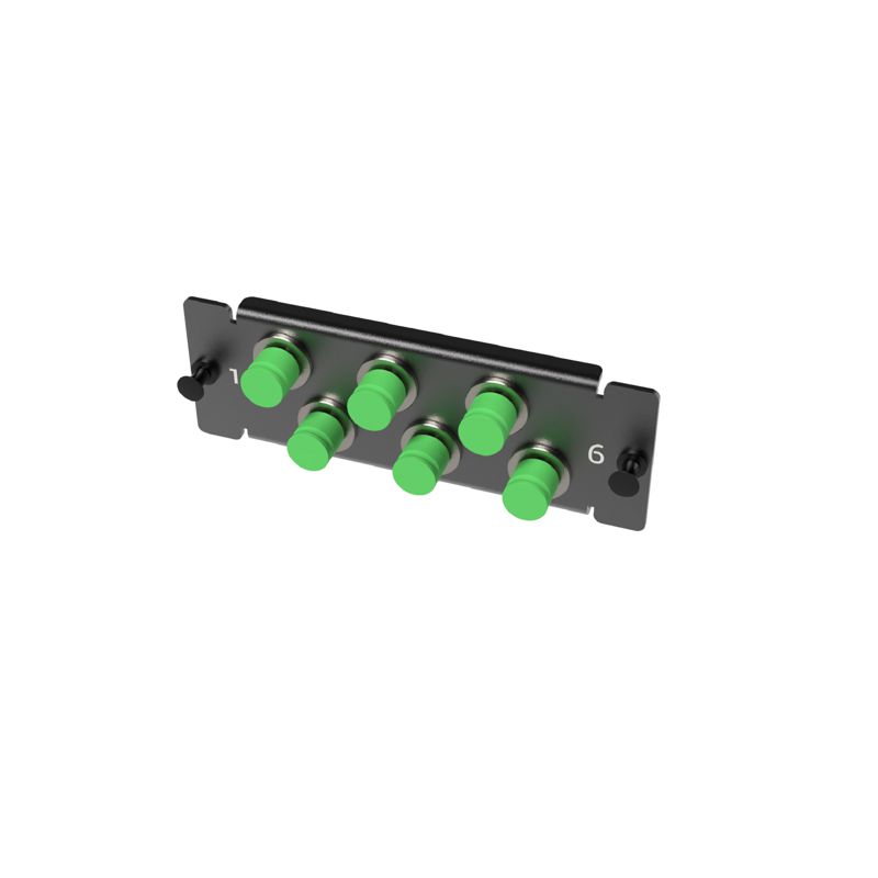 Планка адаптерная с установленными 6хFC APC адаптерами (угловая полировка колпачок зел.) 1U DKC RNAP6FCA1U