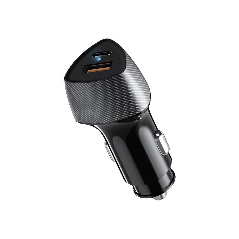 Устройство зарядное автомобильное с двумя портами USB-A QC 3.0 + USB-C PD 20Вт со световой индикацией черн. Rexant 16-0241