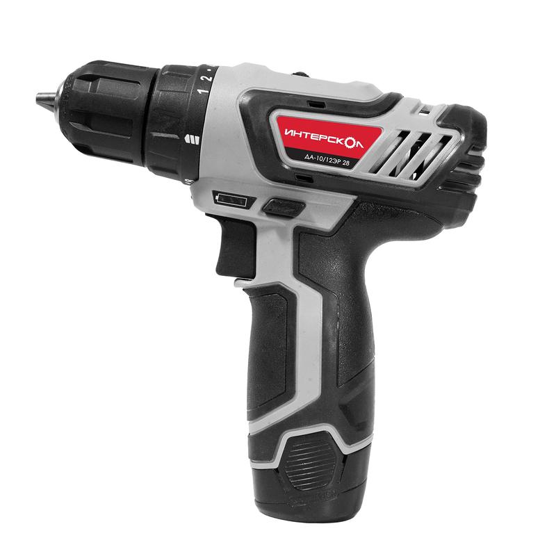 Дрель-шуруповерт аккумуляторная ДА-10/12ЭР 28 ИНТЕРСКОЛ 595.2.2.20