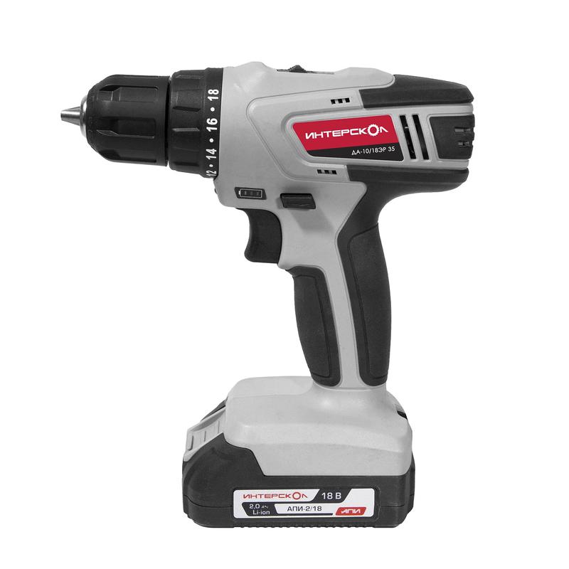 Дрель-шуруповерт аккумуляторная ДА-10/18ЭР 35 ИНТЕРСКОЛ 518.2.2.20