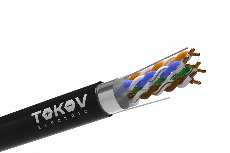 Кабель витая пара F/UTP 4х2х24AWG(0.51мм) кат.5E PE Fluke tested (м) PRO TOKOV ELECTRIC TKP-C05-F42-5E-305-OD