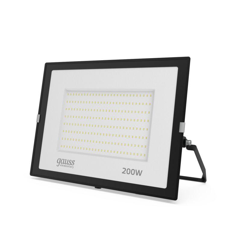 Прожектор светодиодный Elementary 200Вт IP65 6500К 17000лм PROMO G3 черн. GAUSS 613100200P