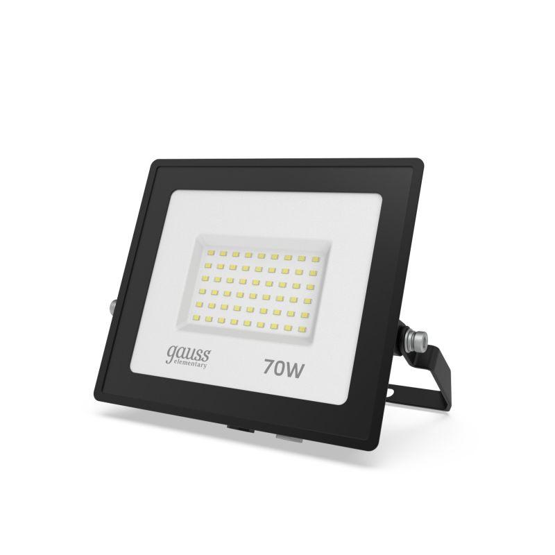 Прожектор светодиодный Elementary 70Вт IP65 6500К 5950лм PROMO G3 черн. GAUSS 613100370P