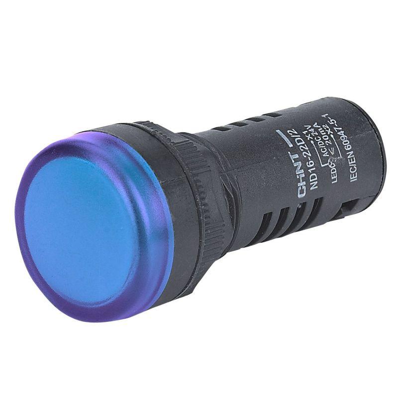 Индикатор ND16-22D/4 IP40 AC 230В встроен. конденсатор (R) син. CHINT 593465