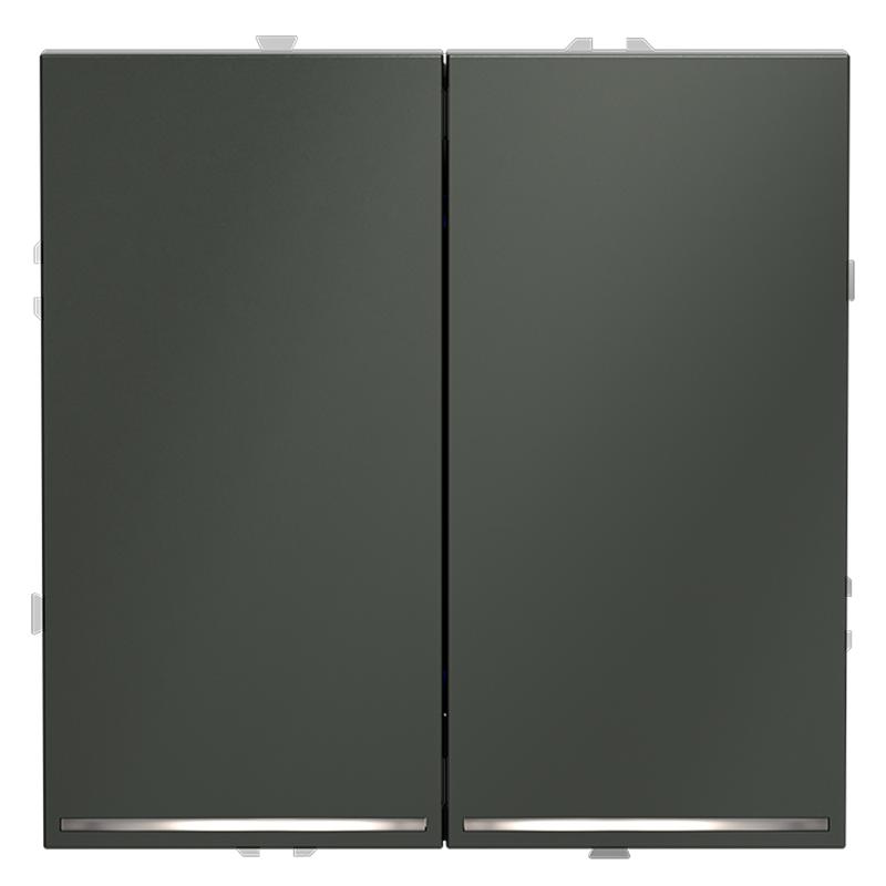 Выключатель 2-кл. СП S70 10А с подсветкой механизм титан Voltum VLS020206