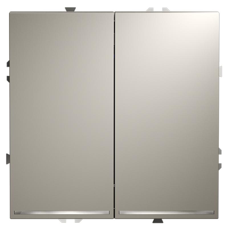 Переключатель проходной 2-кл. СП S70 10А с подсветкой механизм кашемир Voltum VLS020403