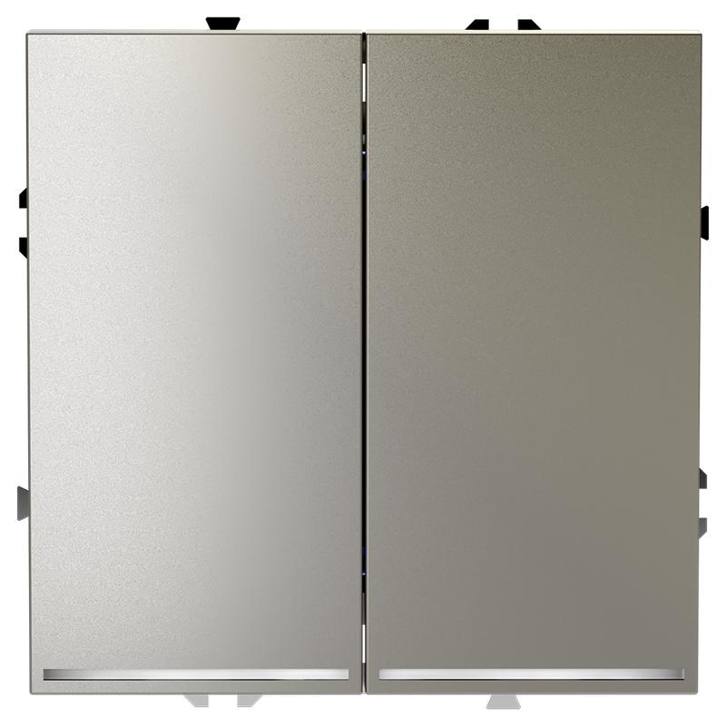 Переключатель проходной 2-кл. СП S70 10А с подсветкой механизм шелк Voltum VLS020404