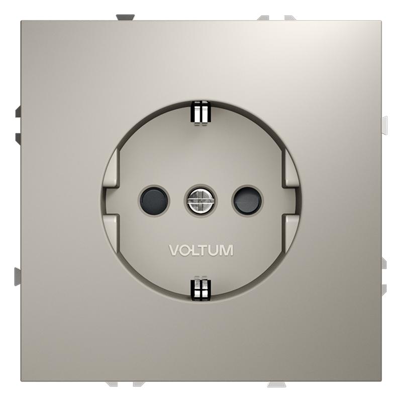 Розетка 1-м СП S70 16А с заземл. защ. шторки механизм кашемир Voltum VLS040203
