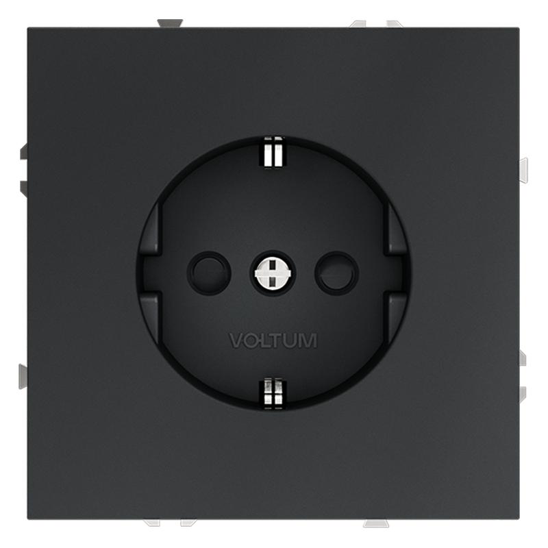 Розетка 1-м СП S70 16А с заземл. защ. шторки механизм графит Voltum VLS040207