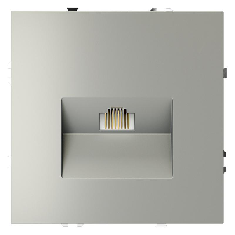 Розетка компьютерная 1-м СП S70 RJ45 кат.6 механизм сталь Voltum VLS060105