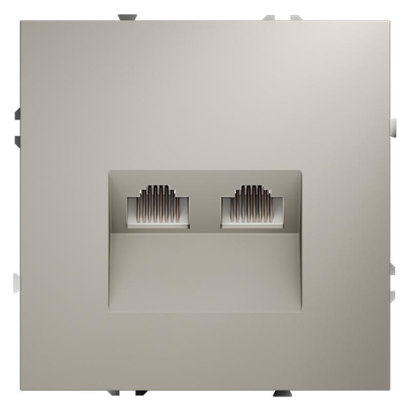 Розетка компьютерная 2-м СП S70 RJ45 + RJ45 кат.6 механизм кашемир Voltum VLS060203