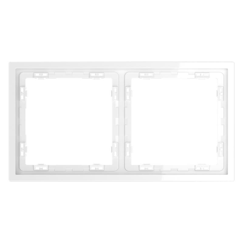 Рамка 2-м S70 пластик. бел. глянцевый Voltum VLS100201