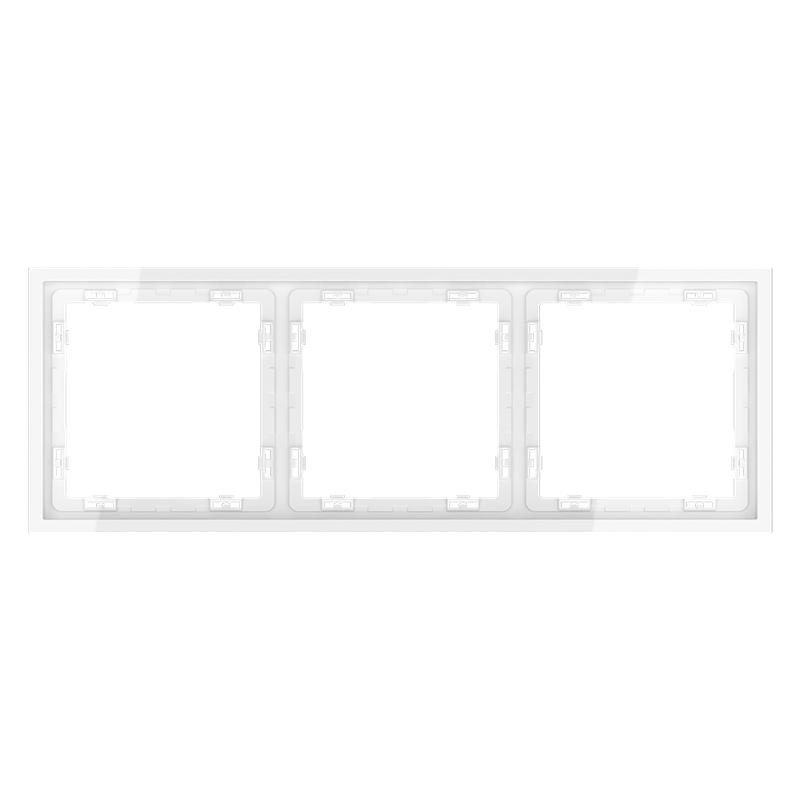 Рамка 3-м S70 пластик. бел. глянцевый Voltum VLS100301