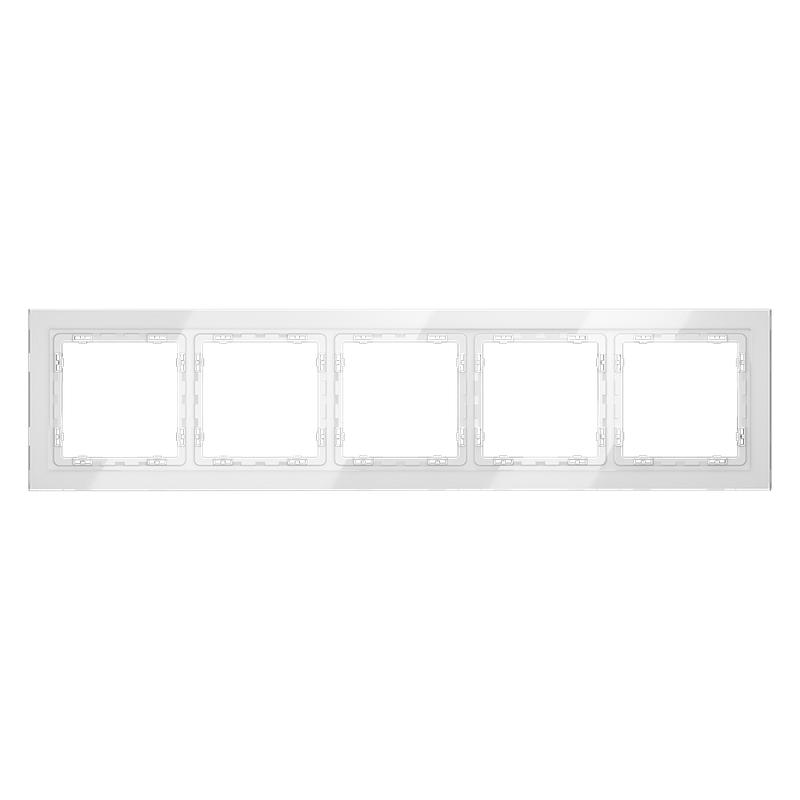 Рамка 5-м S70 стеклян. бел. Voltum VLS110501