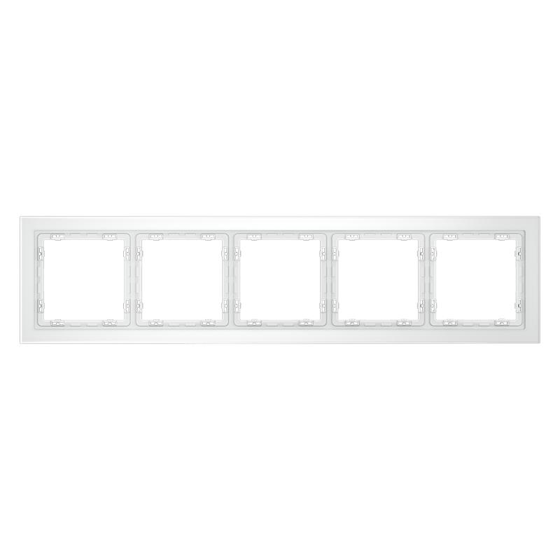 Рамка 5-м S70 стеклян. бел. матов. Voltum VLS110502