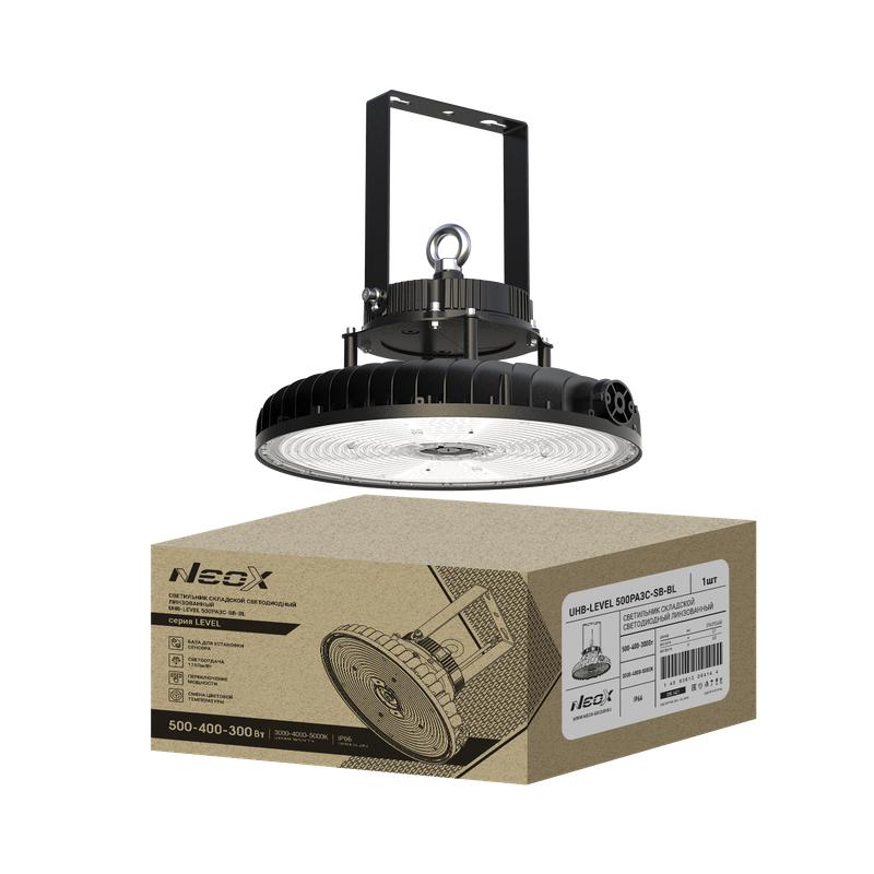 Светильник светодиодный UHB-LEVEL 500PA3C-SB-BL 100-277В 500/400/300Вт IP66 175лм/Вт 3CCT складской 5лет NEOX 4690612064147