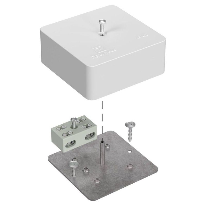 Коробка разветвительная огнестойкая 75х75х30 E15-Е60 RAL9003 для кабель-канала Промрукав 40-0450-FR6.0-4-2-Р