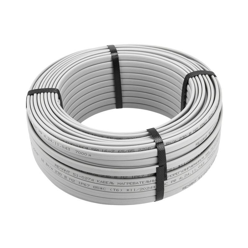 Кабель греющий (нагрев.) саморег. SRL16-2 неэкранир. 16Вт/м 0.9мм2/105м (бухта 50м) Rexant 51-0180
