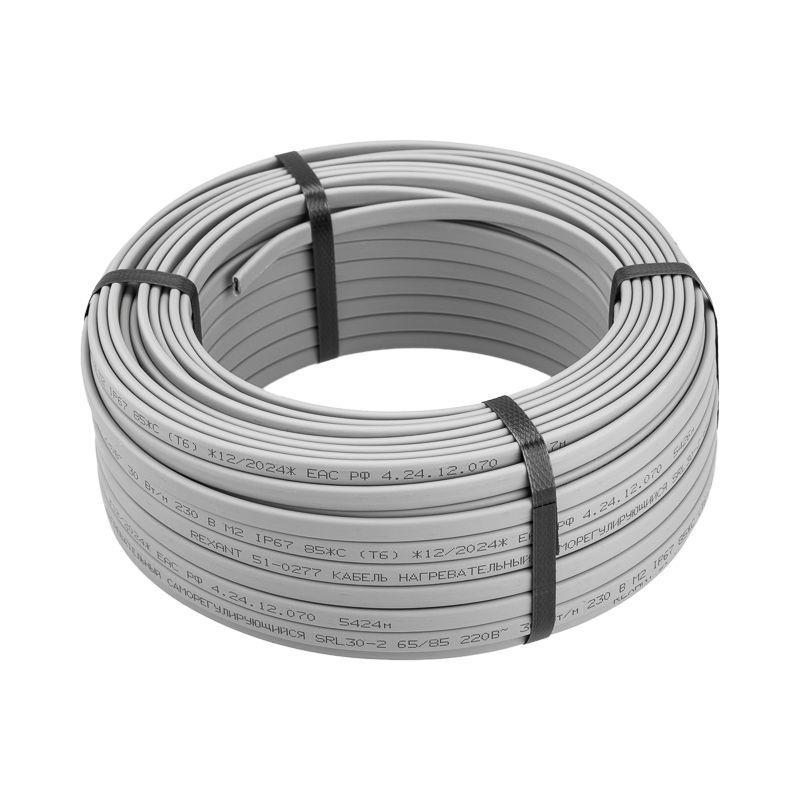 Кабель греющий (нагрев.) саморег. SRL30-2 неэкранир. 30Вт/м 0.9мм2/55м (бухта 50м) Rexant 51-0184
