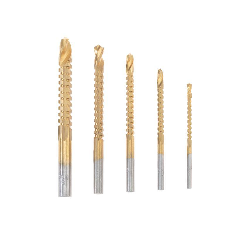Набор сверл-фрез по металлу 3-4-5-6-8мм HSS ТИТАН цилиндрический хвостовик (5 предметов) Kranz KR-91-0585