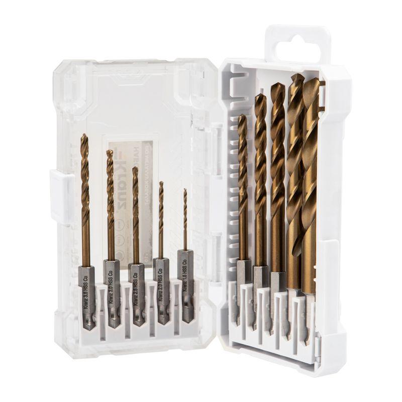 Набор сверл по металлу "Кобальт" 1.5-10 мм Р6М5К5 шестигранный хвостовик (10 предметов) Kranz KR-91-0634-1