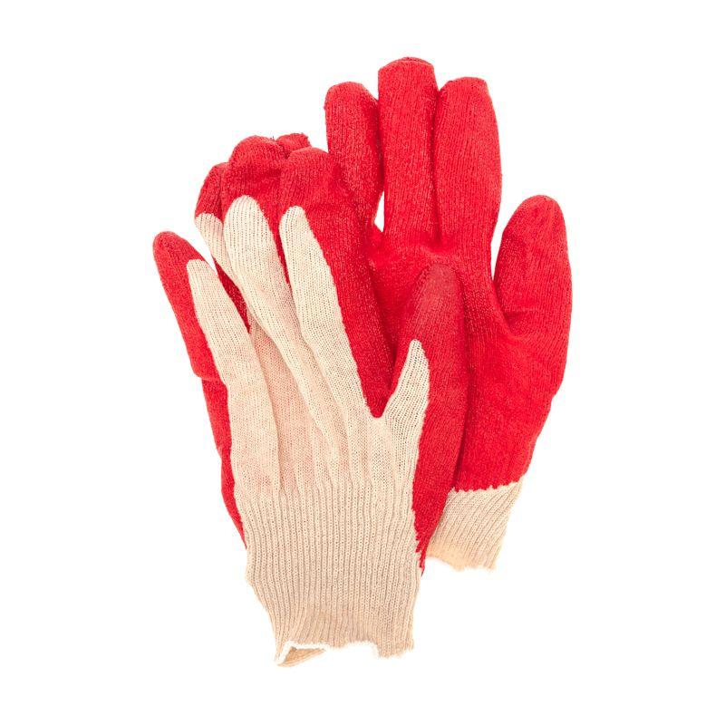 Перчатки х/б с одинарным латексным покрытием 10 класс вязки 5 нитей 36г красн. 09-0220